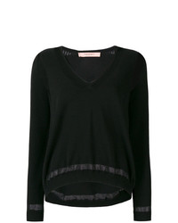 schwarzer Pullover mit einem V-Ausschnitt von Twin-Set