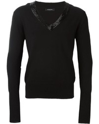 schwarzer Pullover mit einem V-Ausschnitt von Unconditional