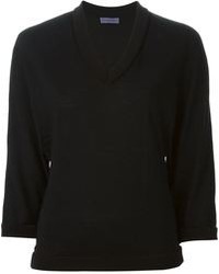 schwarzer Pullover mit einem V-Ausschnitt von Ungaro