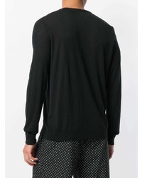 schwarzer Pullover mit einem V-Ausschnitt von Nuur