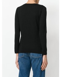 schwarzer Pullover mit einem V-Ausschnitt von Blanca