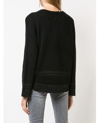 schwarzer Pullover mit einem V-Ausschnitt von RtA