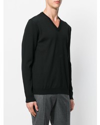 schwarzer Pullover mit einem V-Ausschnitt von Zanone