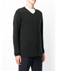 schwarzer Pullover mit einem V-Ausschnitt von Roberto Collina