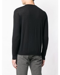 schwarzer Pullover mit einem V-Ausschnitt von Nuur