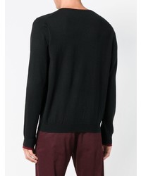 schwarzer Pullover mit einem V-Ausschnitt von Sun 68