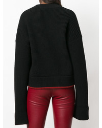 schwarzer Pullover mit einem V-Ausschnitt von Dsquared2