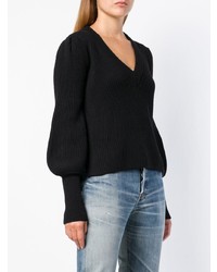 schwarzer Pullover mit einem V-Ausschnitt von Nude