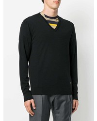 schwarzer Pullover mit einem V-Ausschnitt von Versace