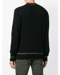 schwarzer Pullover mit einem V-Ausschnitt von Dondup