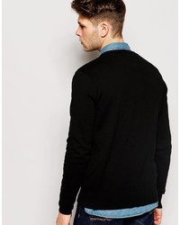 schwarzer Pullover mit einem V-Ausschnitt von Brave Soul