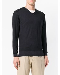 schwarzer Pullover mit einem V-Ausschnitt von CP Company