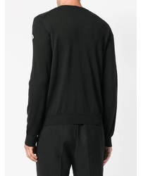 schwarzer Pullover mit einem V-Ausschnitt von Moncler