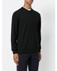 schwarzer Pullover mit einem V-Ausschnitt von Emporio Armani