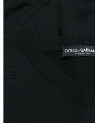 schwarzer Pullover mit einem V-Ausschnitt von Dolce & Gabbana