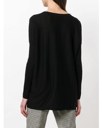 schwarzer Pullover mit einem V-Ausschnitt von Snobby Sheep