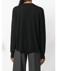 schwarzer Pullover mit einem V-Ausschnitt von Aspesi