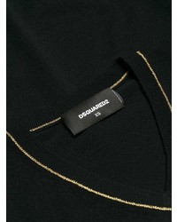 schwarzer Pullover mit einem V-Ausschnitt von Dsquared2