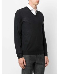 schwarzer Pullover mit einem V-Ausschnitt von Salvatore Ferragamo