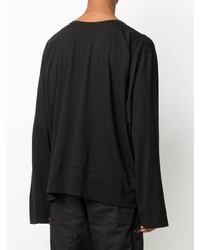 schwarzer Pullover mit einem V-Ausschnitt von Rick Owens DRKSHDW