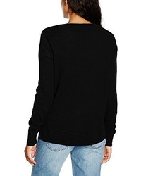 schwarzer Pullover mit einem V-Ausschnitt von Vero Moda