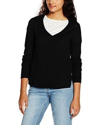 schwarzer Pullover mit einem V-Ausschnitt von Vero Moda