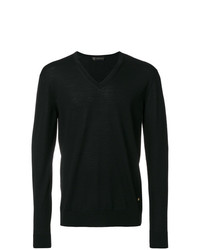 schwarzer Pullover mit einem V-Ausschnitt von Versace