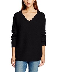 schwarzer Pullover mit einem V-Ausschnitt von VILA CLOTHES