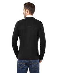 schwarzer Pullover mit einem V-Ausschnitt von Vincenzo Boretti