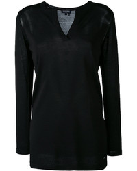 schwarzer Pullover mit einem V-Ausschnitt von Woolrich