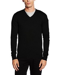 schwarzer Pullover mit einem V-Ausschnitt von Wrangler