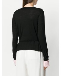 schwarzer Pullover mit einem V-Ausschnitt von Sottomettimi