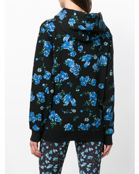 schwarzer Pullover mit einer Kapuze mit Blumenmuster von Bodyism