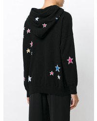 schwarzer Pullover mit einer Kapuze mit Sternenmuster von Chinti & Parker