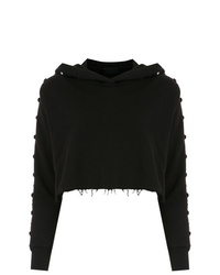 schwarzer Pullover mit einer Kapuze von Andrea Bogosian