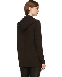 schwarzer Pullover mit einer Kapuze von Helmut Lang