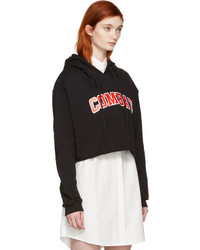 schwarzer Pullover mit einer Kapuze von MSGM