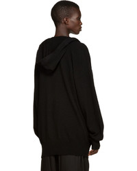 schwarzer Pullover mit einer Kapuze von Ann Demeulemeester