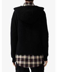 schwarzer Pullover mit einer Kapuze von Burberry