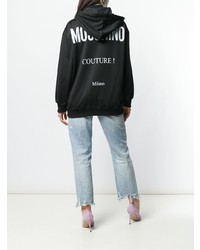 schwarzer Pullover mit einer Kapuze von Moschino