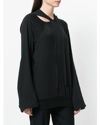 schwarzer Pullover mit einer Kapuze von Unravel Project