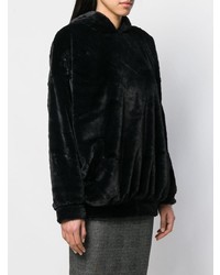 schwarzer Pullover mit einer Kapuze von Styland