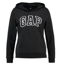 schwarzer Pullover mit einer Kapuze von Gap
