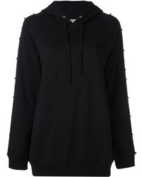schwarzer Pullover mit einer Kapuze von Giamba