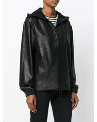 schwarzer Pullover mit einer Kapuze von Saint Laurent