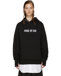 schwarzer Pullover mit einer Kapuze von Hood by Air
