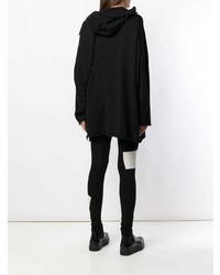 schwarzer Pullover mit einer Kapuze von Yohji Yamamoto
