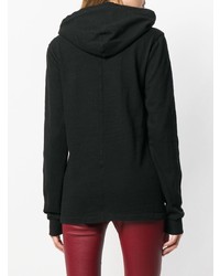 schwarzer Pullover mit einer Kapuze von Rick Owens DRKSHDW