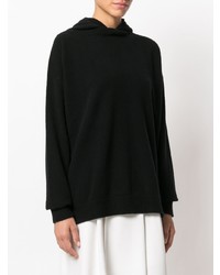 schwarzer Pullover mit einer Kapuze von Fine Edge