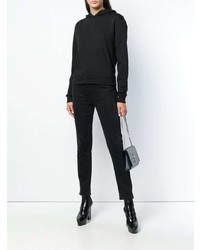 schwarzer Pullover mit einer Kapuze von Saint Laurent